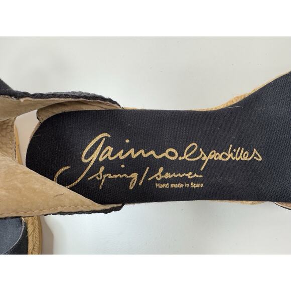 Gaimo Ankle Strap Wedge Espadrilles Womens Sandals Size 41 Black Jute Resort - Picture 7 of 13